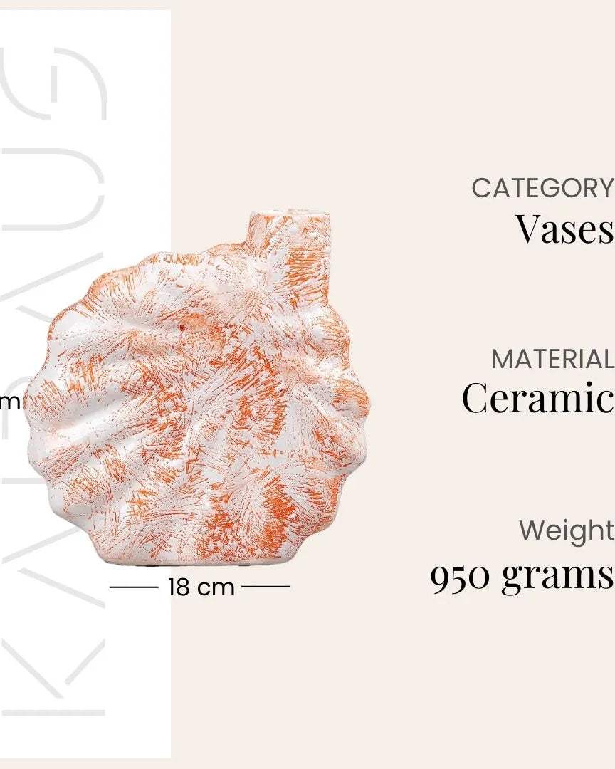 Coral Blush Shell Flower Vase