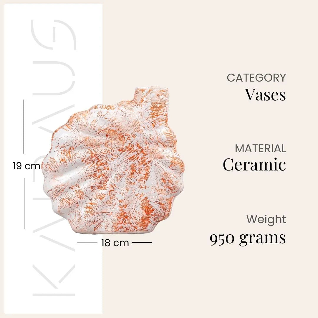 Coral Blush Shell Flower Vase