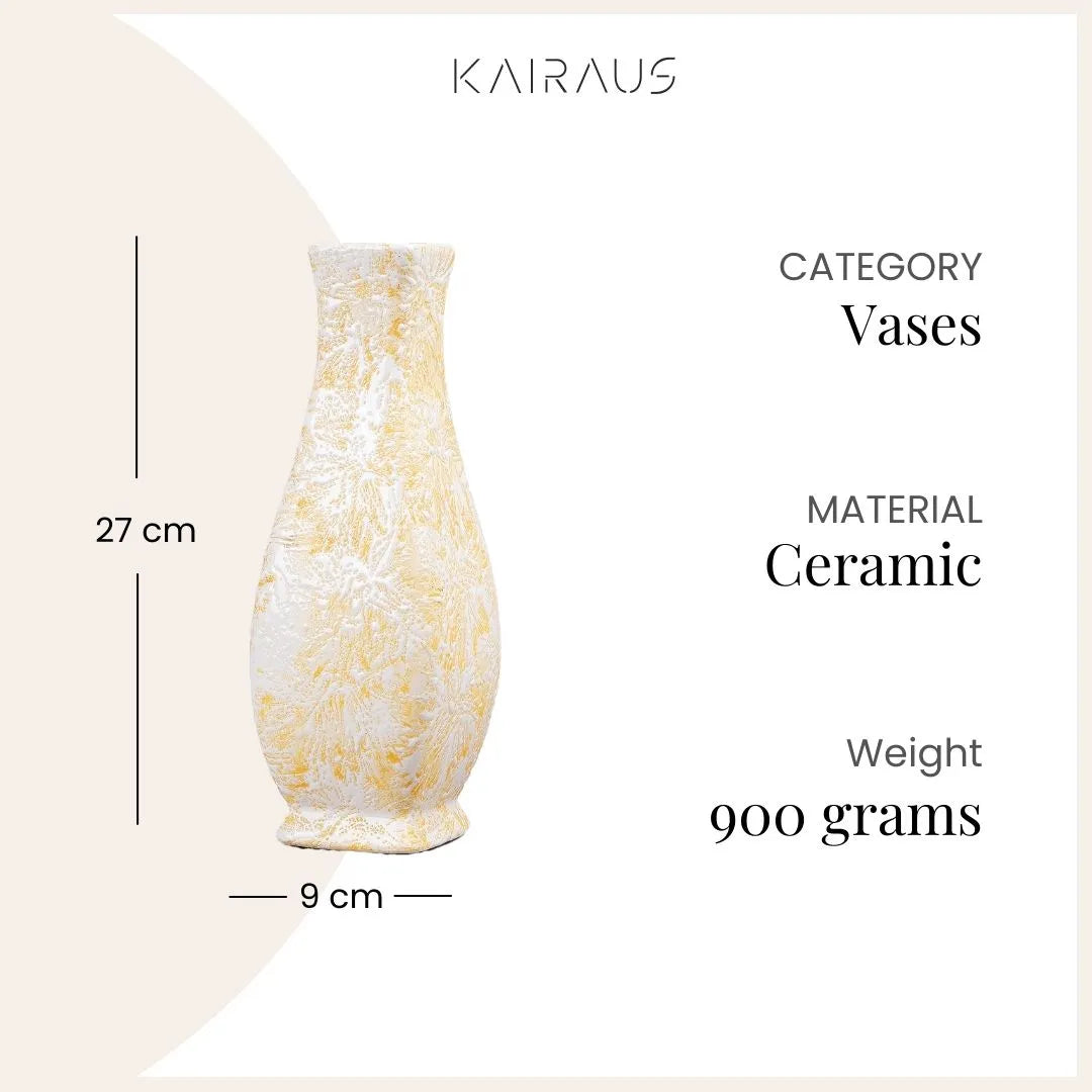 Cream and White Flower Vase