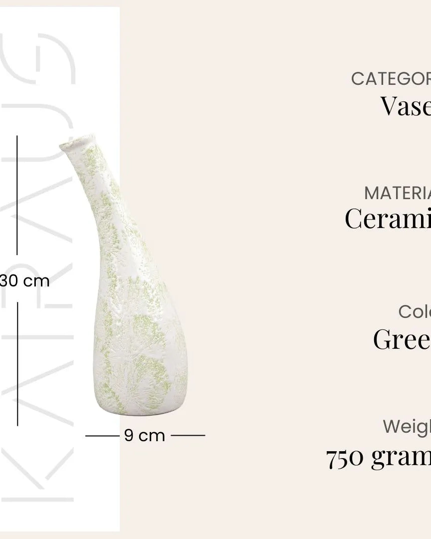 Pastel Green Textured Flower Vase