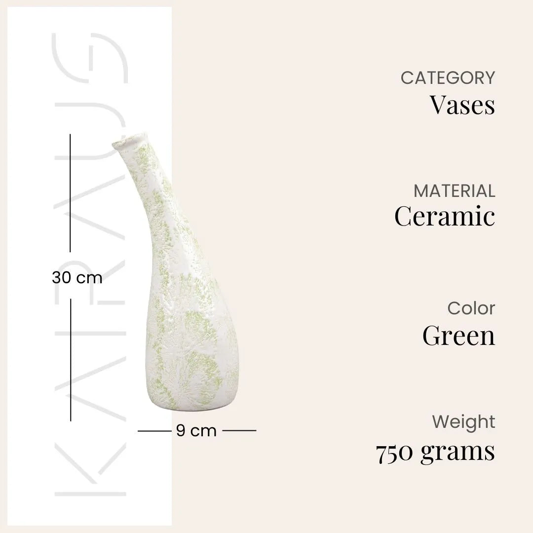 Pastel Green Textured Flower Vase