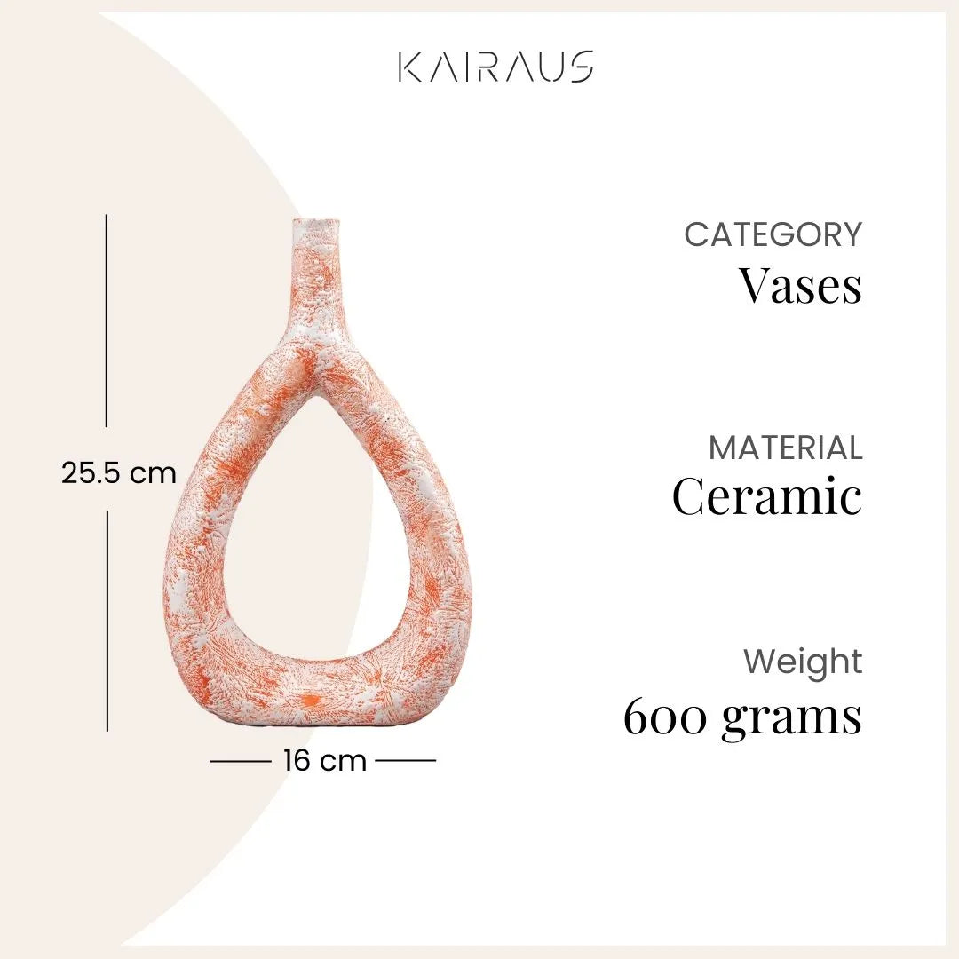 Coral Textured Triangle Vase