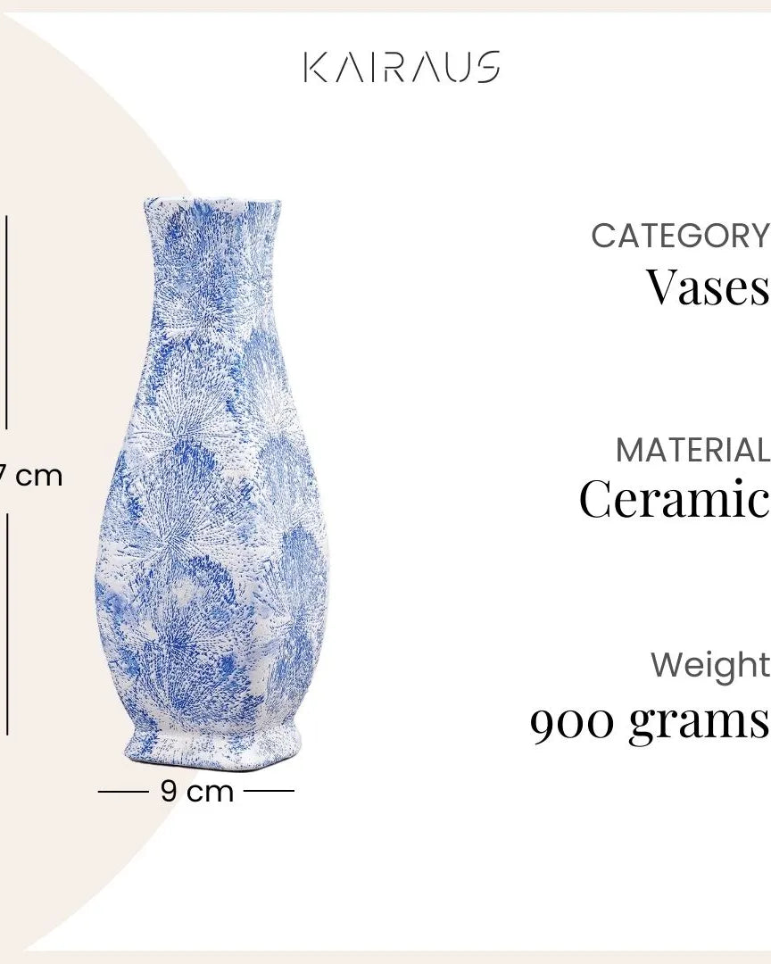 Sky Blue Ceramic Flower Vase
