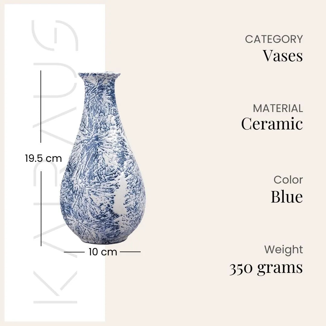 Midnight Blue Textured Bottle Vase