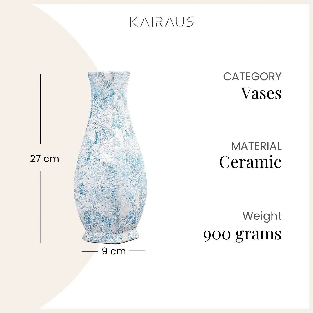 Textured Blue Flower Vase