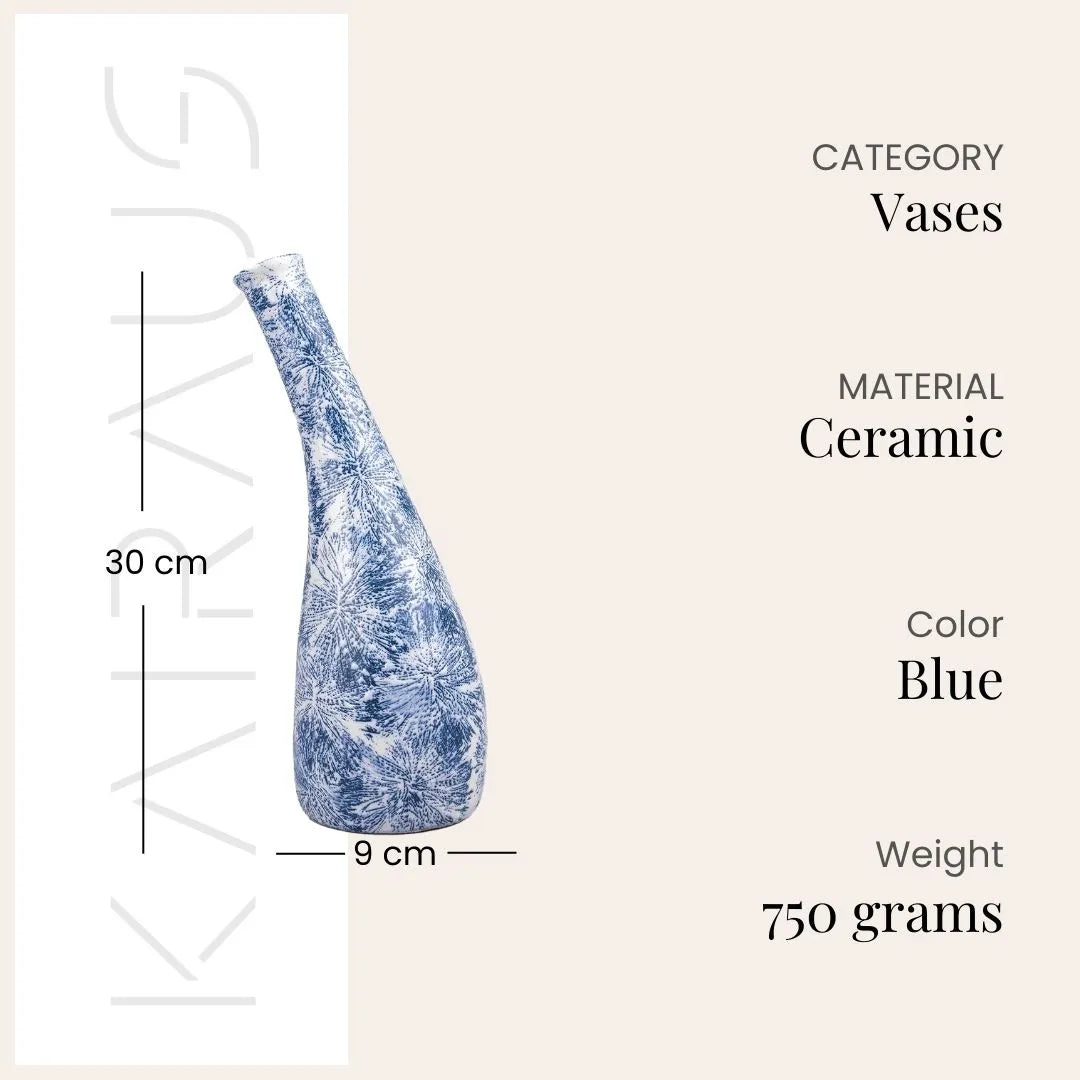 Indigo Textured Flower Vase