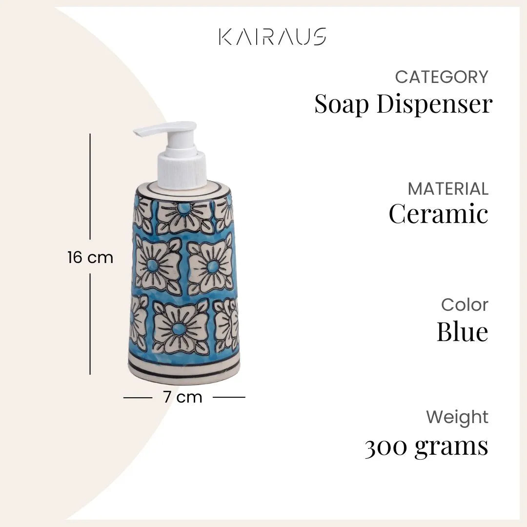 Turquoise Handprinted Handwash Dispenser