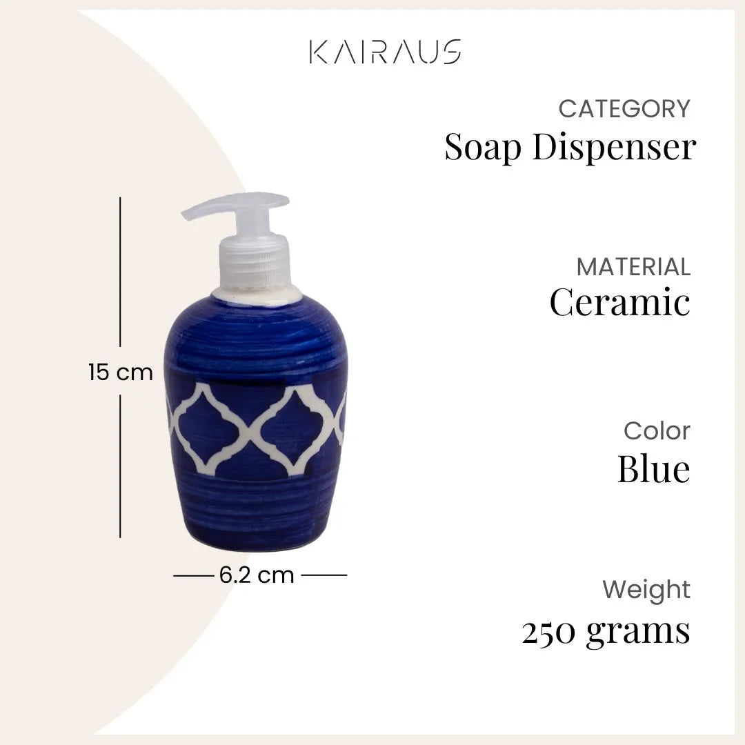 Blue Morroco Handmade Ceramic Soap Dispenser