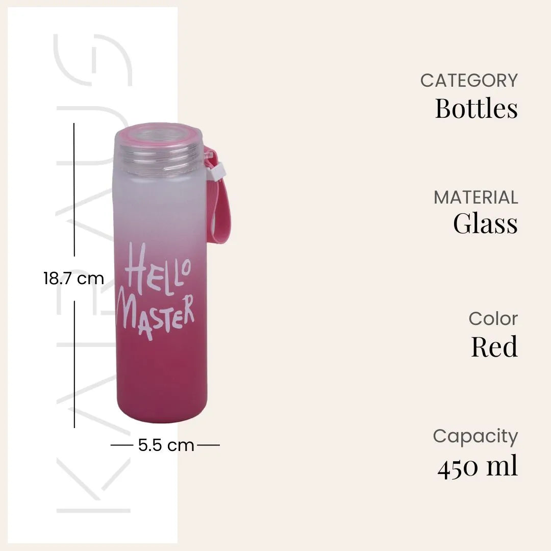 Opulent Hello Master Glass Water Bottle