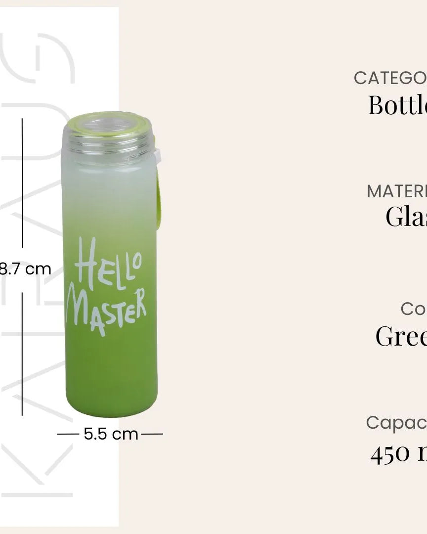 Premium Hello Master Glass Water Bottle