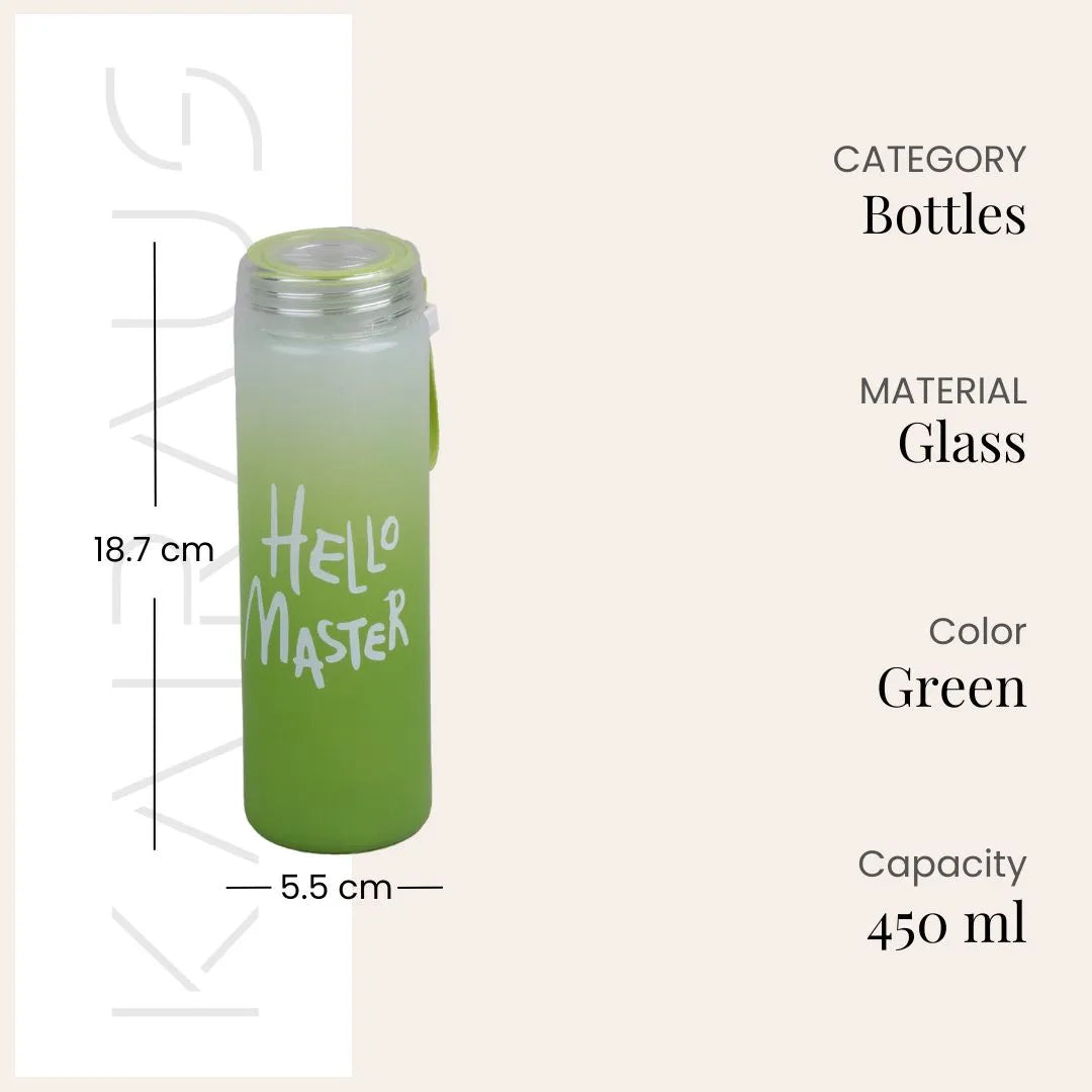 Premium Hello Master Glass Water Bottle