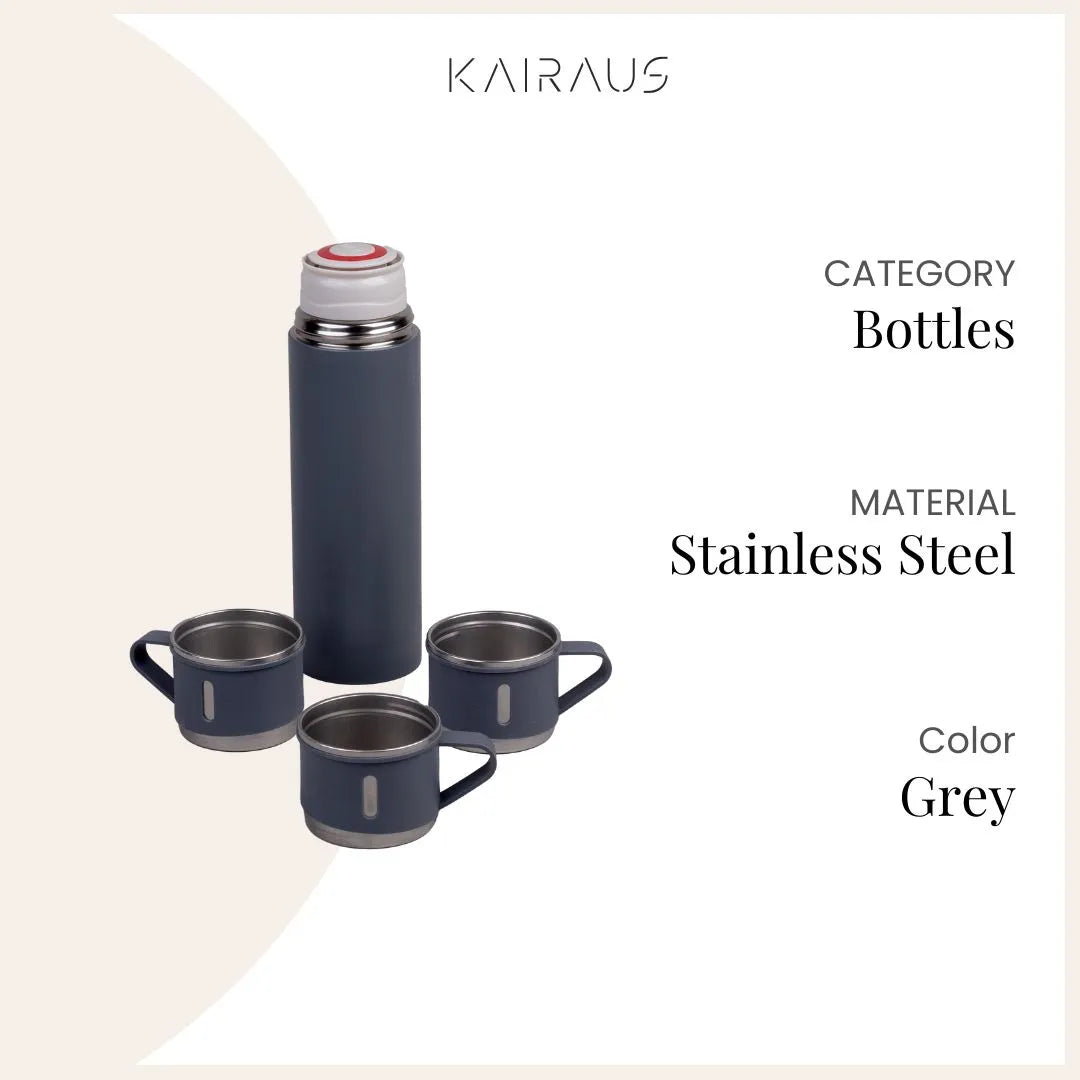 Double Wall Stainless Steel Vacuum Flask Set