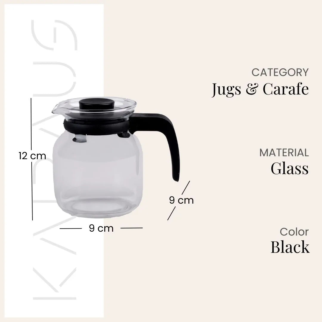 Glass Tea Pot with Black Handle