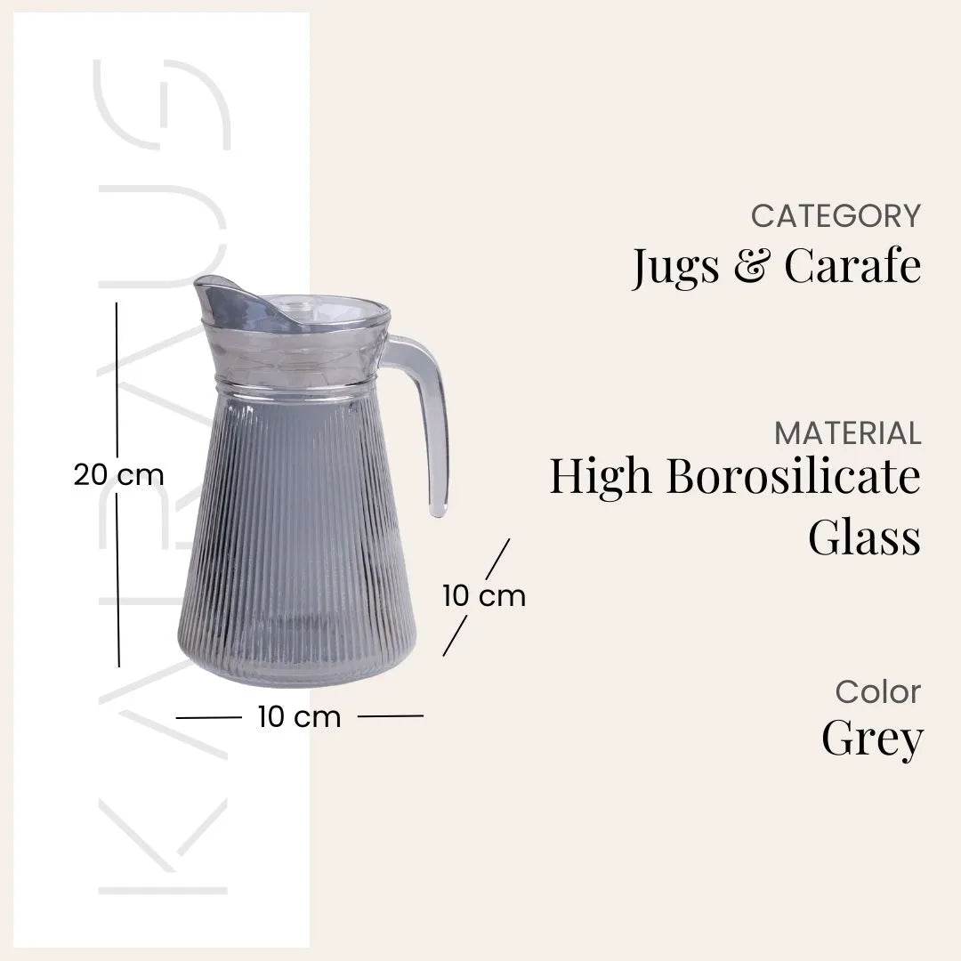 Smoke Grey Glass Jug Set