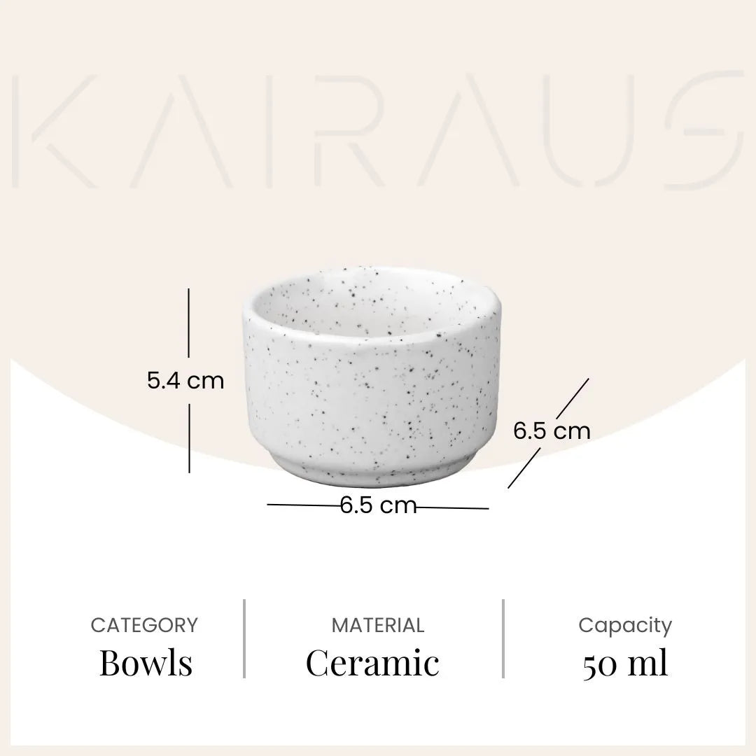 Stylish White Ceramic Chutney Bowl (Set of 2)