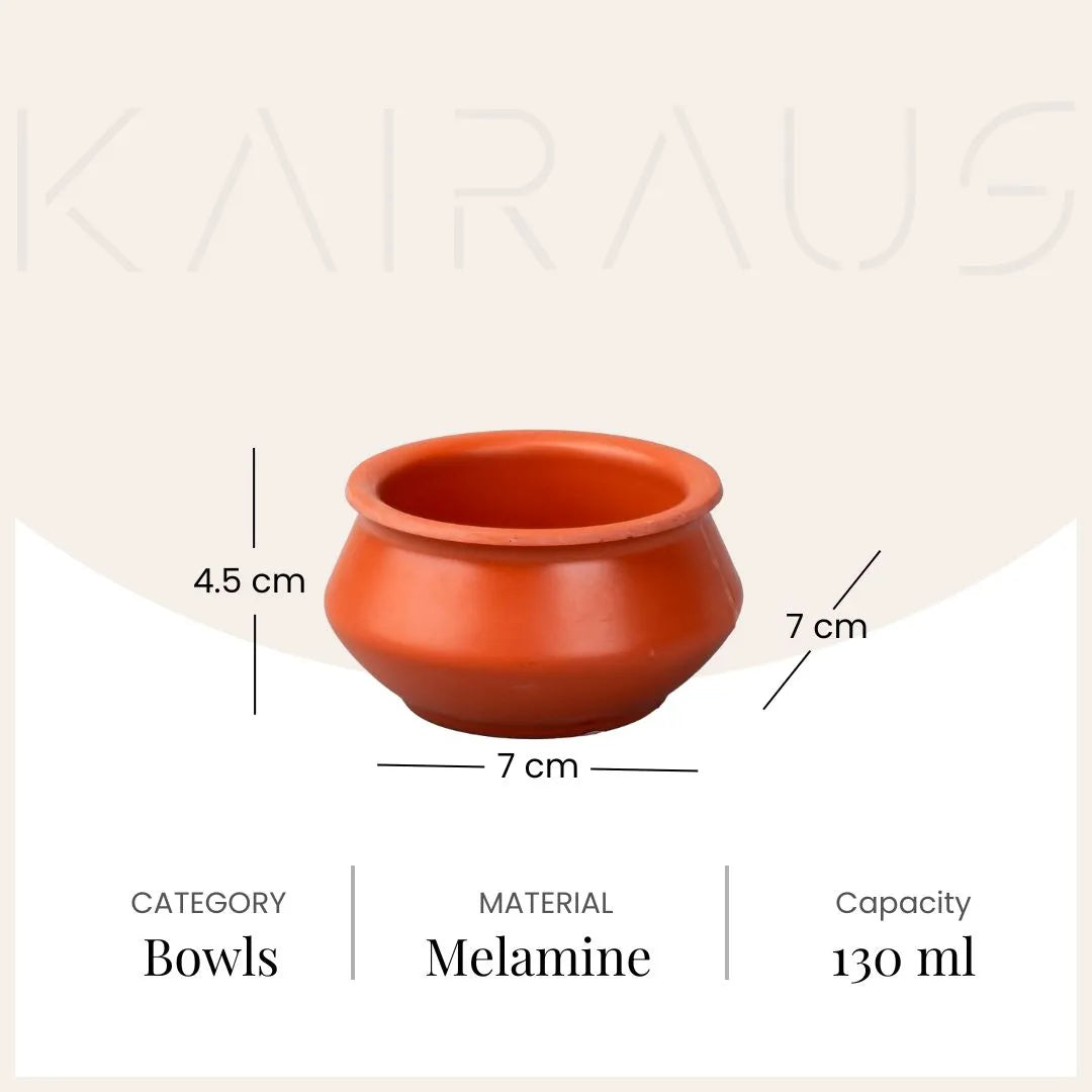 Rustic Handi-Shaped Melamine Dip Bowl (Set of 6)