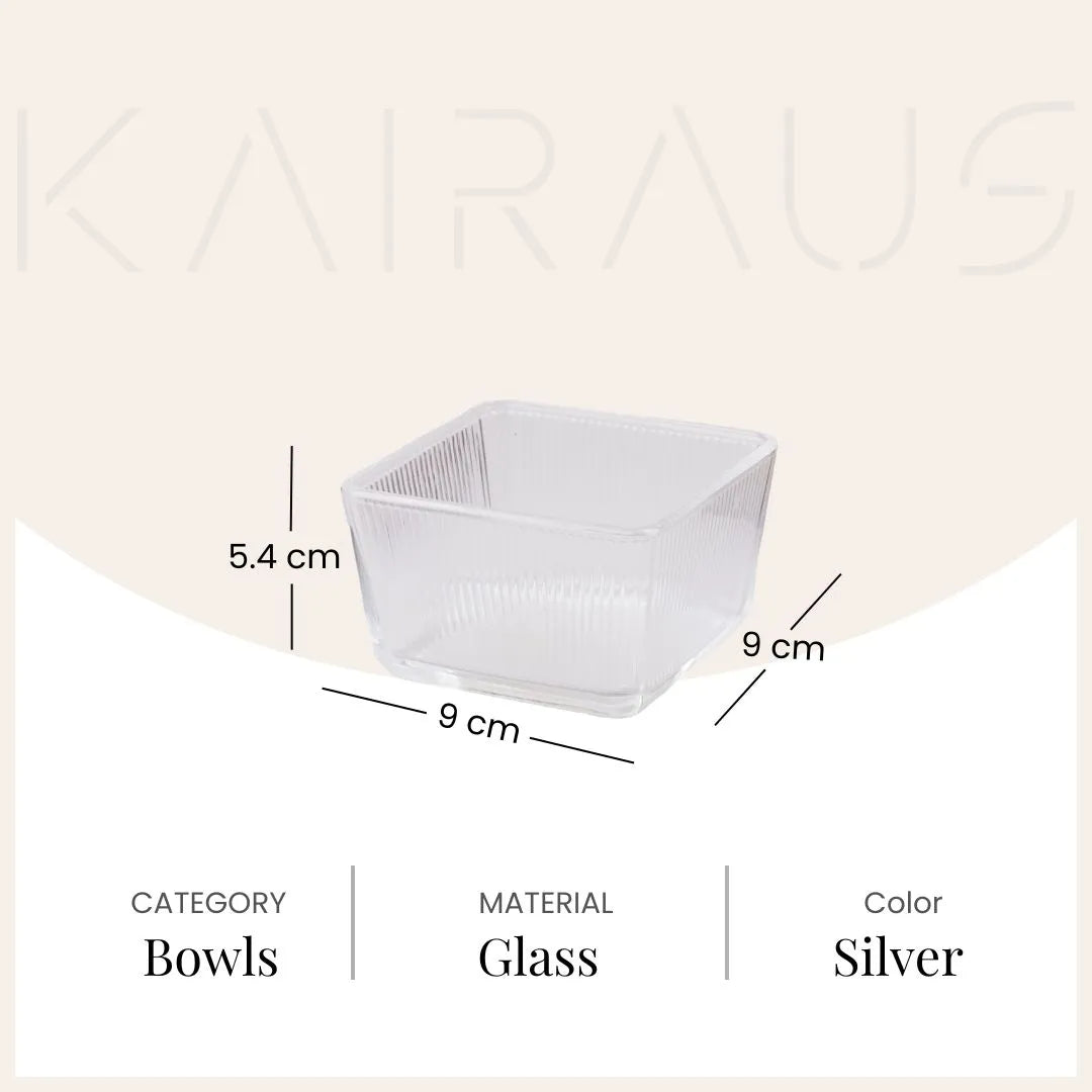 Glamorous Glass Bowl with Tray Set