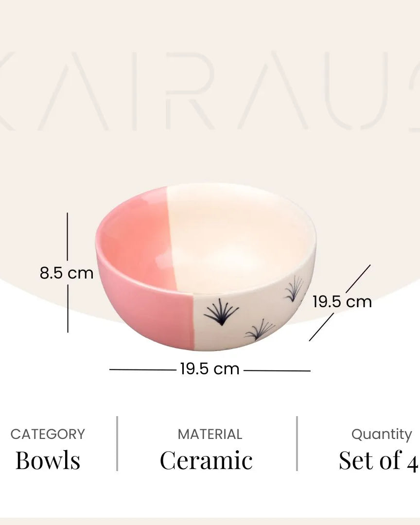 Premium Blush Pink Bowl (Set of 4)