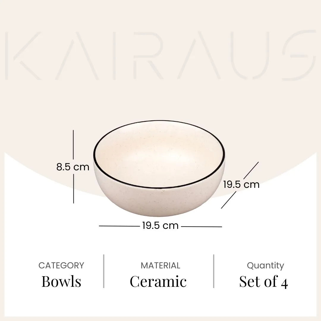 Midnight Matte Ceramic Serving Bowls (Set of 4)