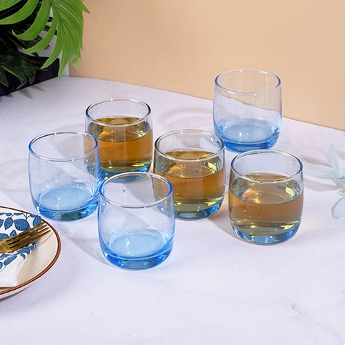 Blue Tinted Juice Glasses (Set of 6)
