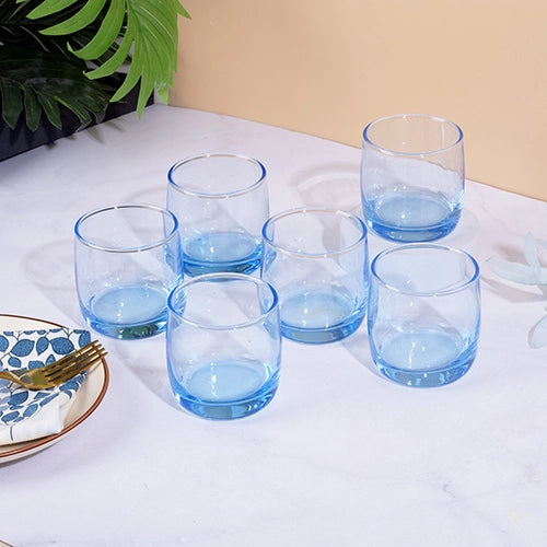 Blue Tinted Juice Glasses (Set of 6)
