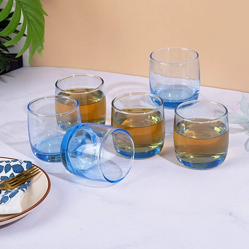Blue Tinted Juice Glasses (Set of 6)