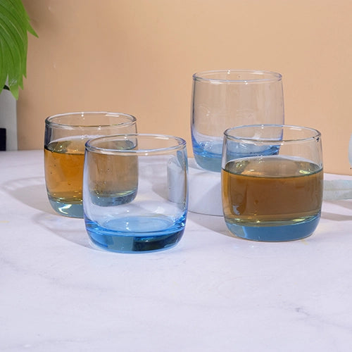 Blue Tinted Juice Glasses (Set of 4)