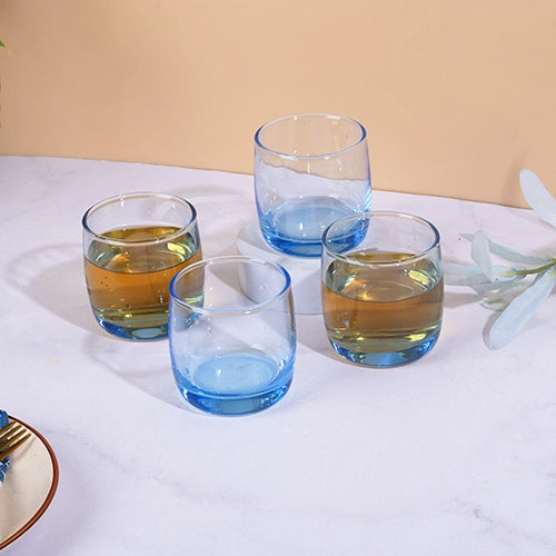 Blue Tinted Juice Glasses (Set of 4)