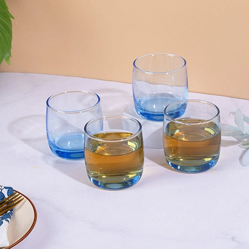 Blue Tinted Juice Glasses (Set of 4)