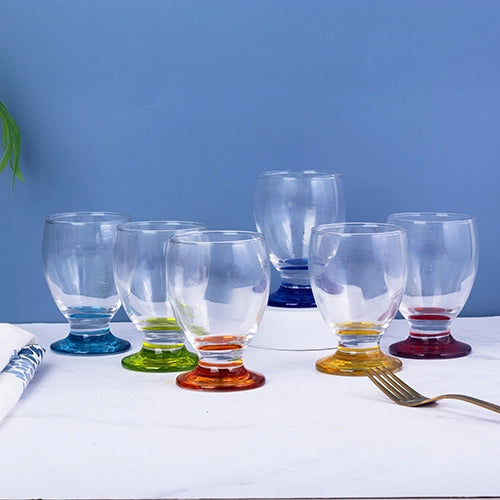 Multicolour Footed Tumbler (Set of 6)