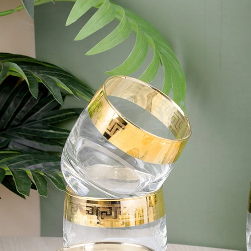 Gold Rimmed Whiskey Glasses (Set of 6)