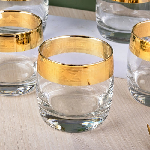 Gold Rimmed Whiskey Glasses (Set of 4)
