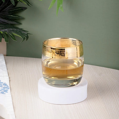 Gold Rimmed Whiskey Glasses (Set of 2)