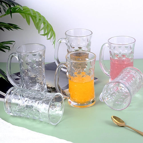 Textured Glass Beer Mug (Set of 6)