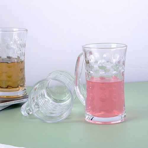 Textured Glass Beer Mug (Set of 4)