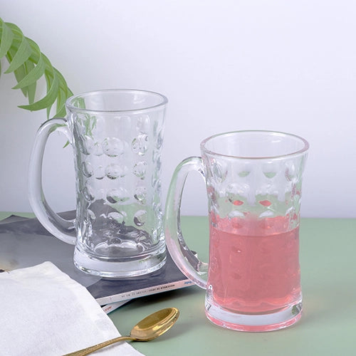 Textured Glass Beer Mug (Set of 2)