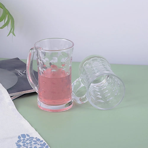 Textured Glass Beer Mug (Set of 2)