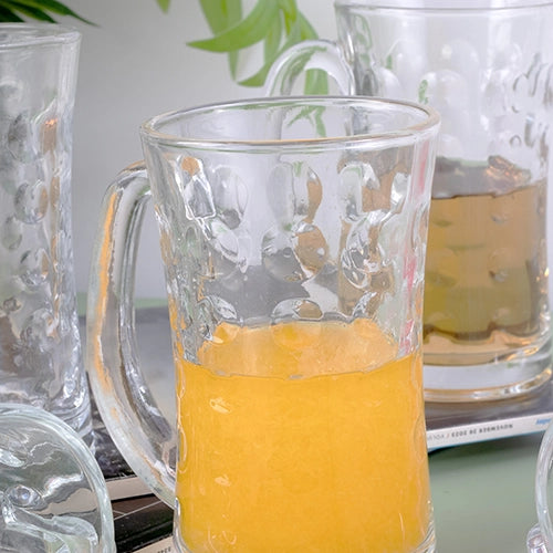 Textured Glass Beer Mug (Set of 2)