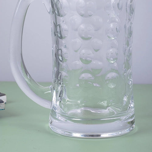 Textured Glass Beer Mug (Set of 2)