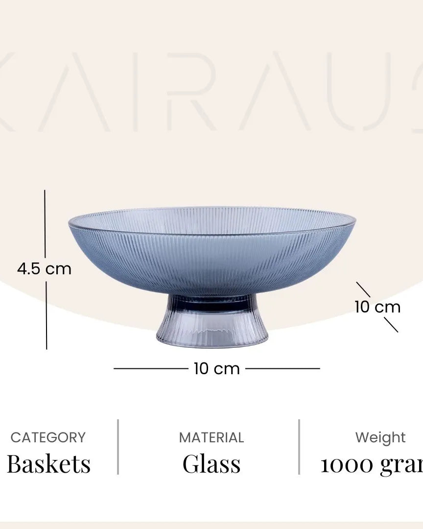 Grey Tinted Fruit Bowl