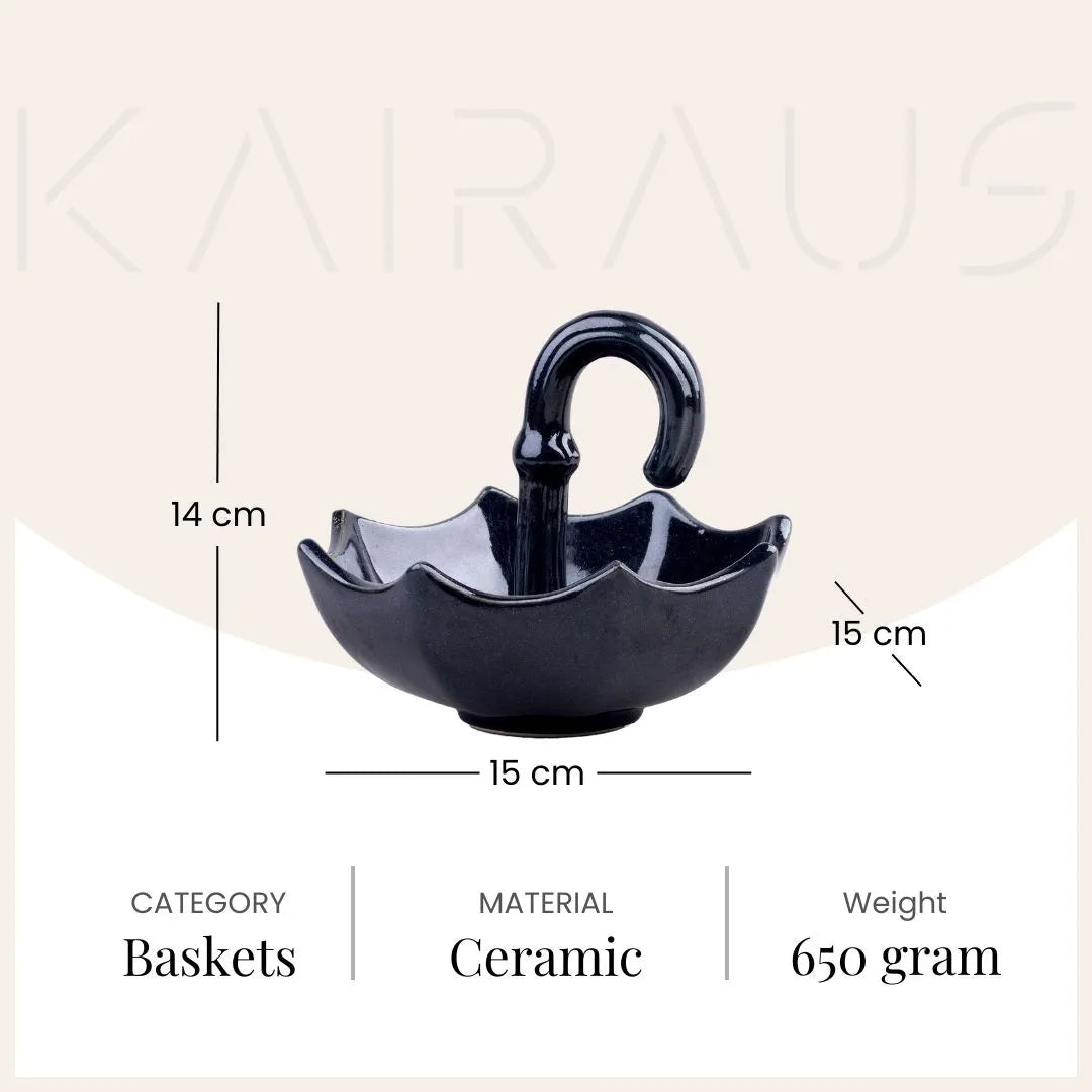Navy Blue Umbrella Snack Bowl