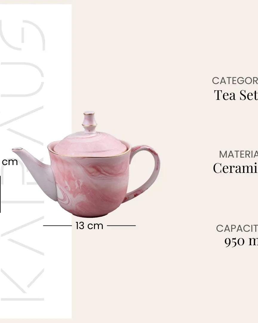 Faded Pink Tea Kettle Set
