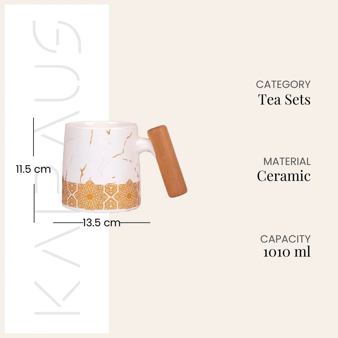 Bronze Decor White Tea Set