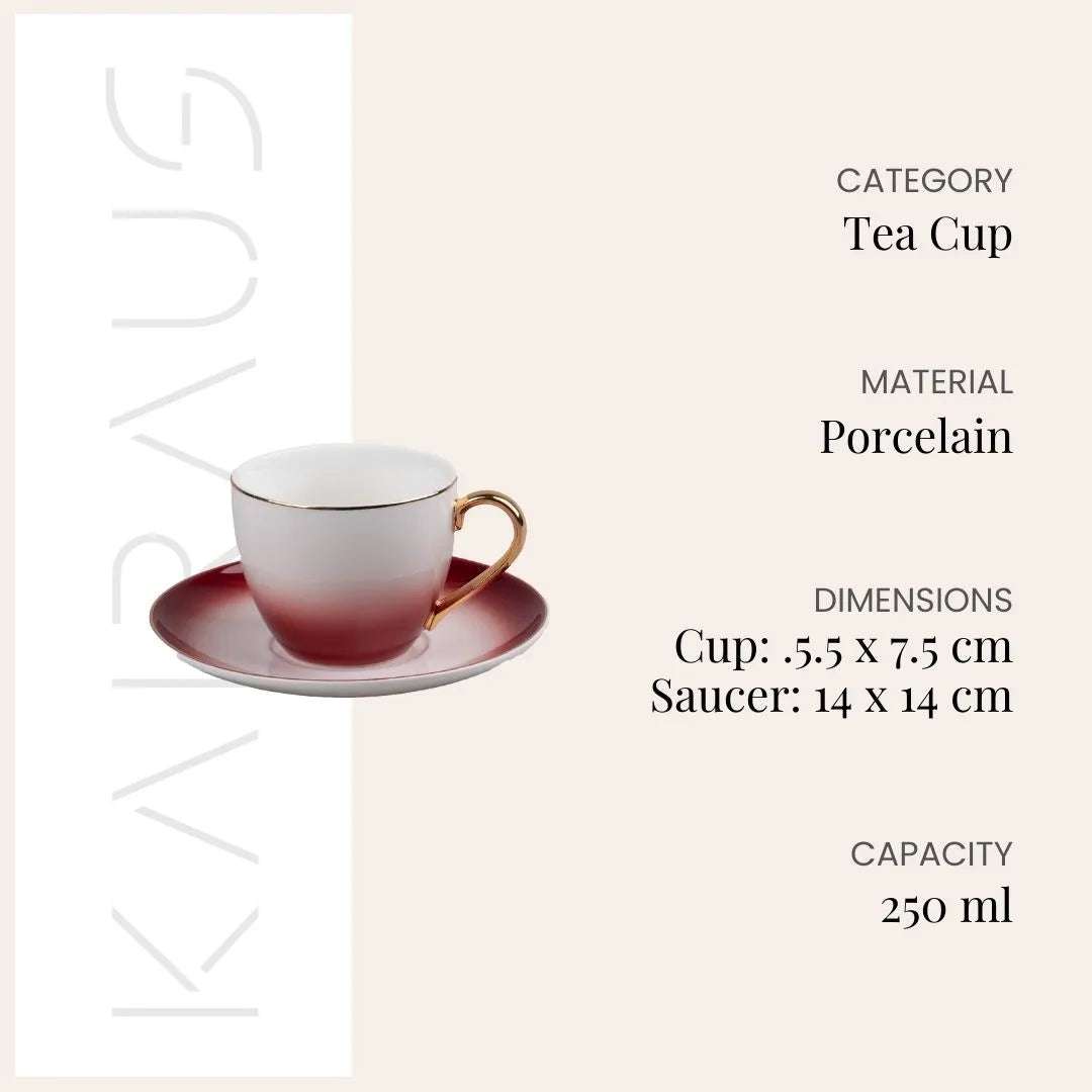 Regal Red Cup and Saucer (Set of 2)