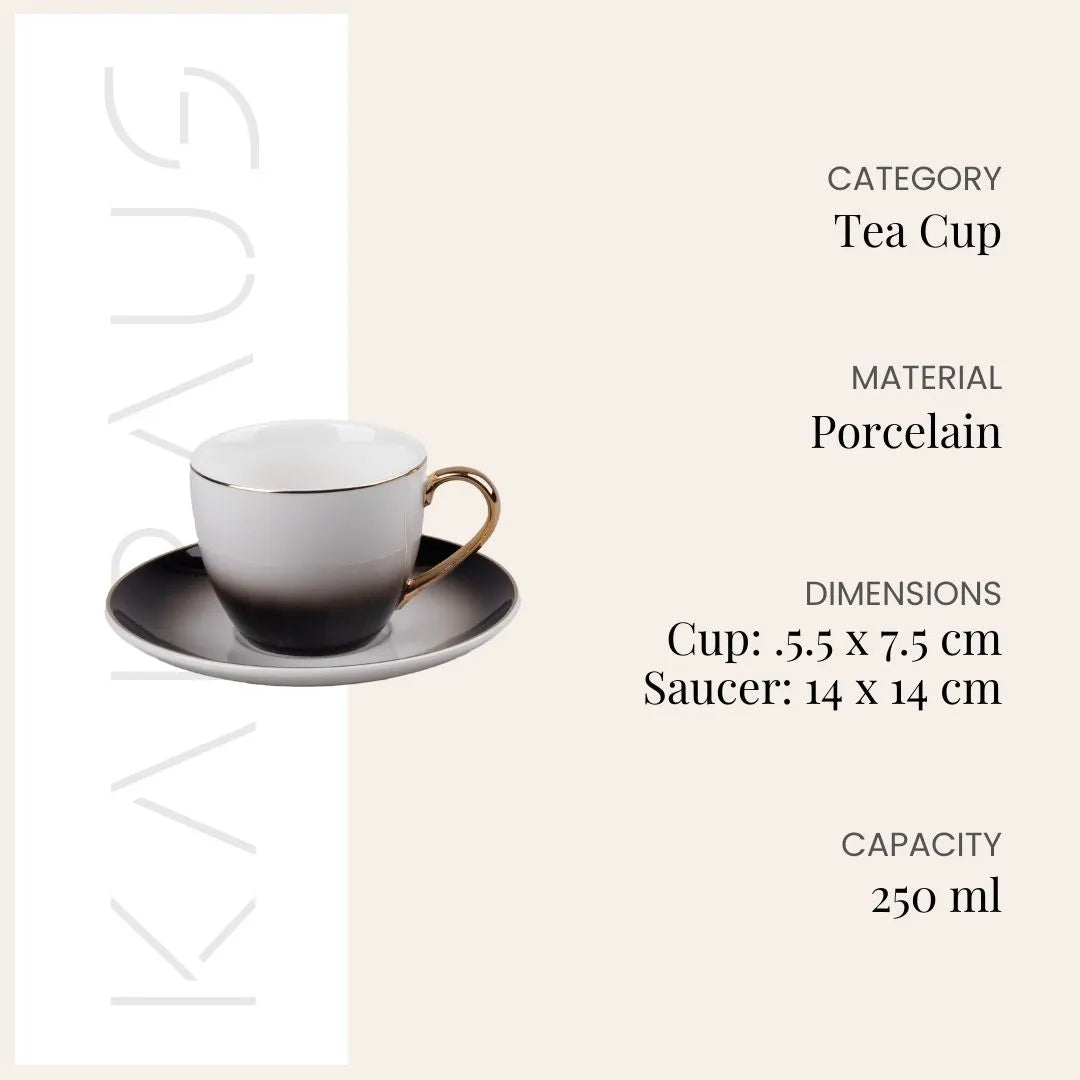 Elegant Porcelain Cup and Saucer (Set of 2)