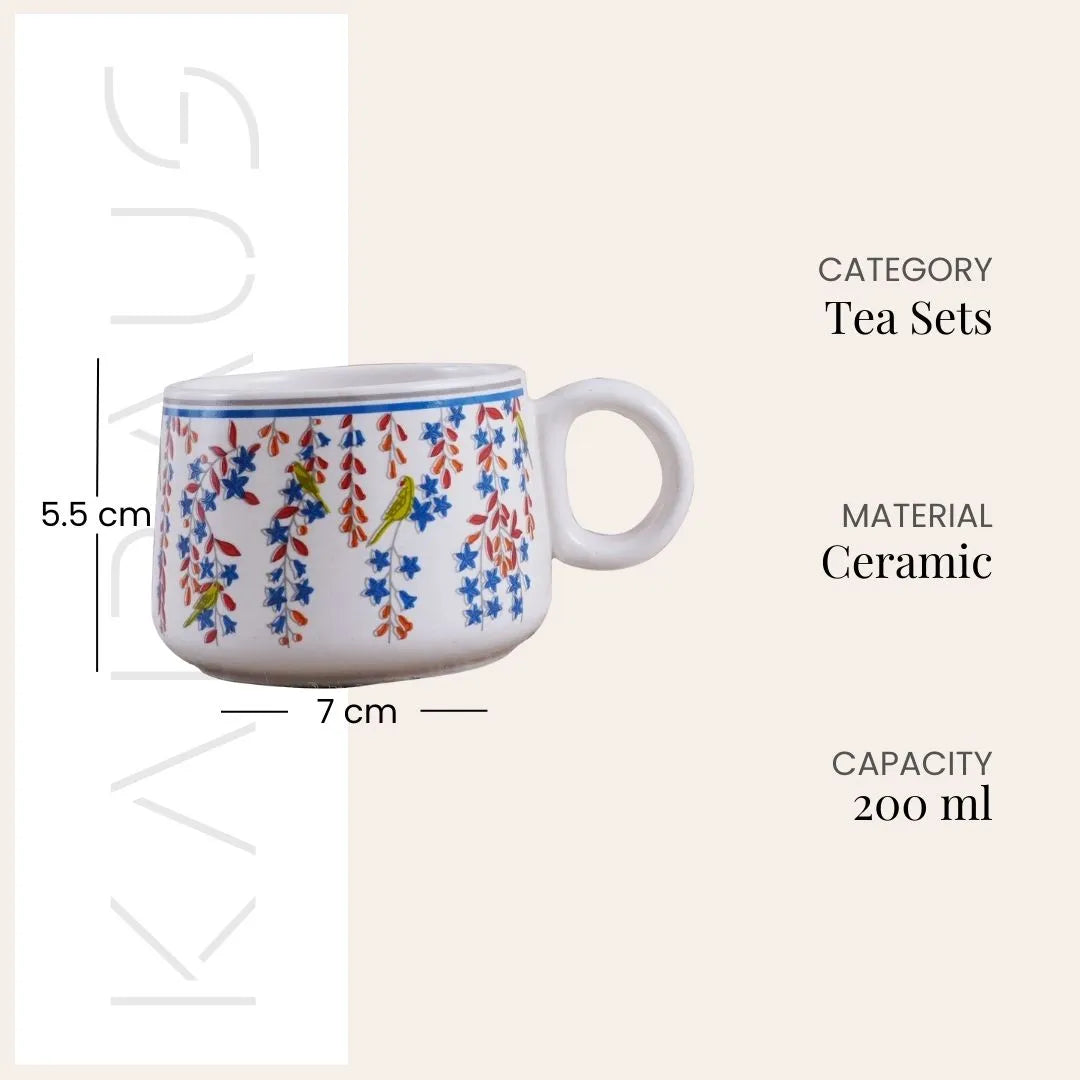 Floral Printed Tea Cup (Set of 2)