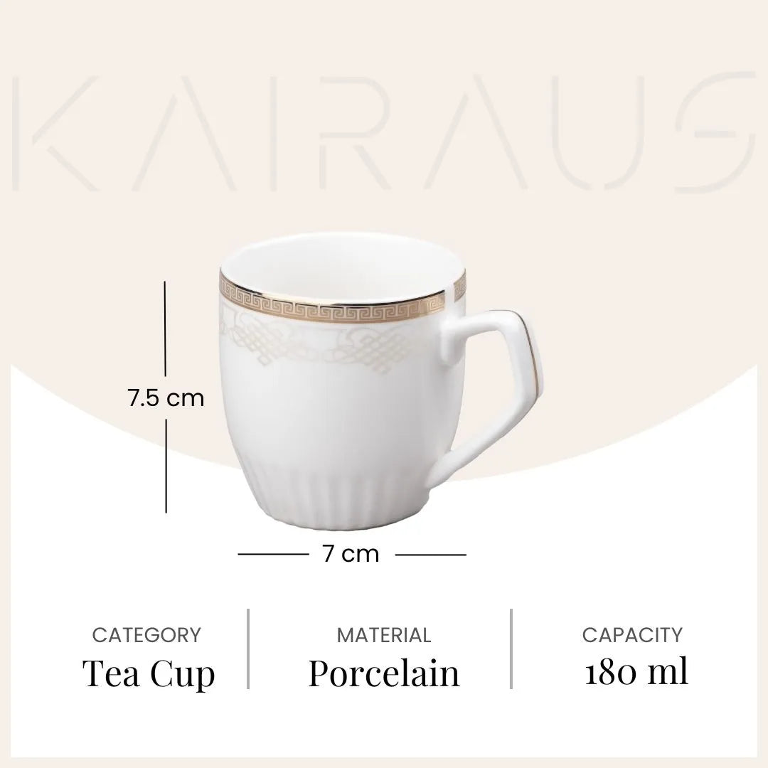 White Gold Porcelain Cup (Set of 4)