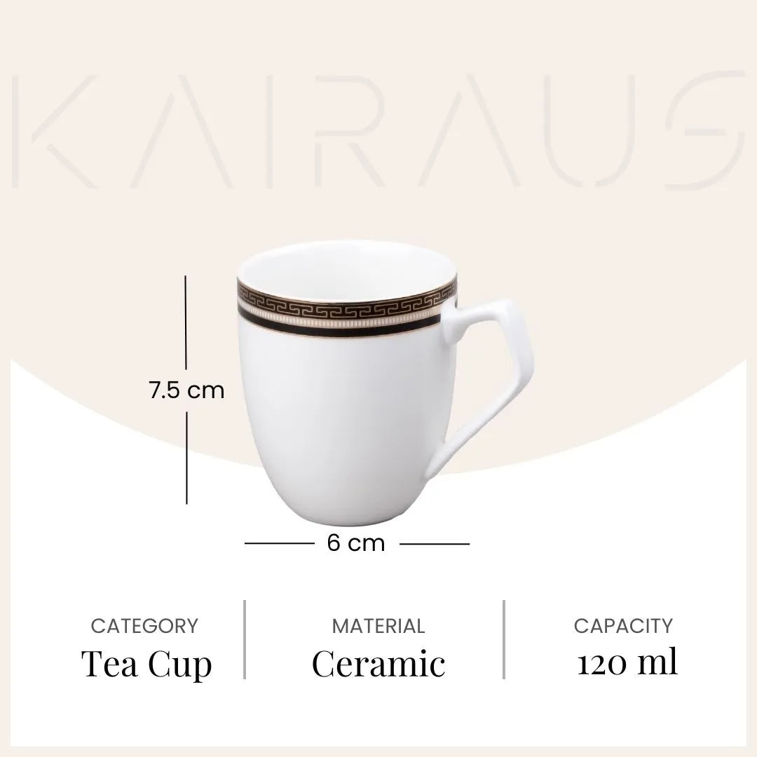 Classic White Ceramic Cup (Set of 4)