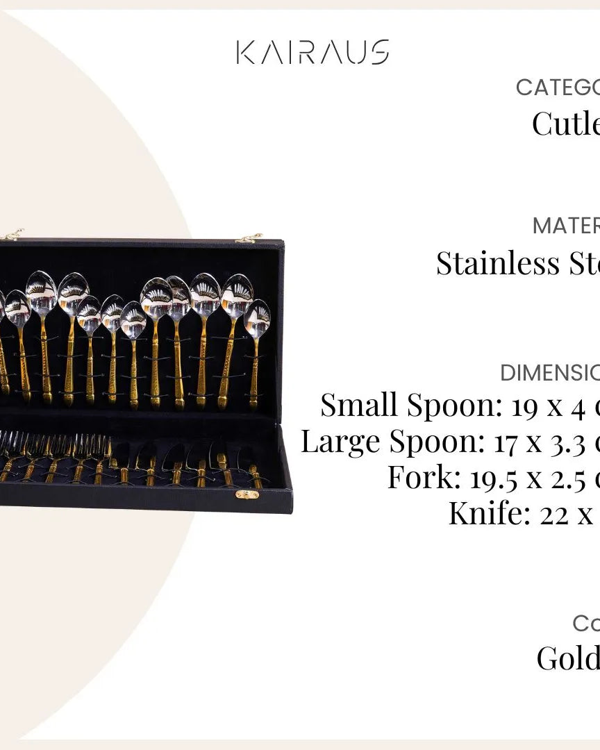 Elegant Gold and Silver Cutlery Set