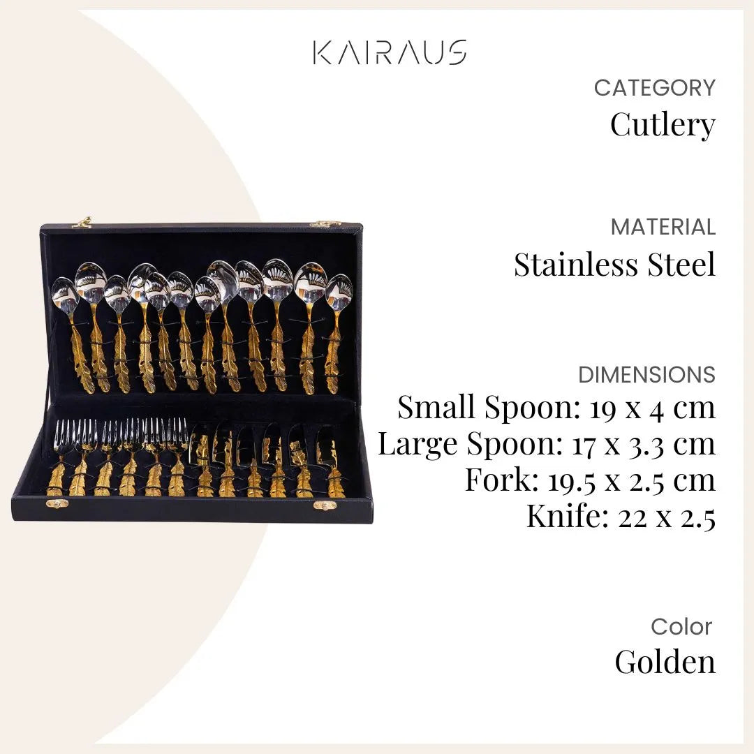 Golden Feather Cutlery Set
